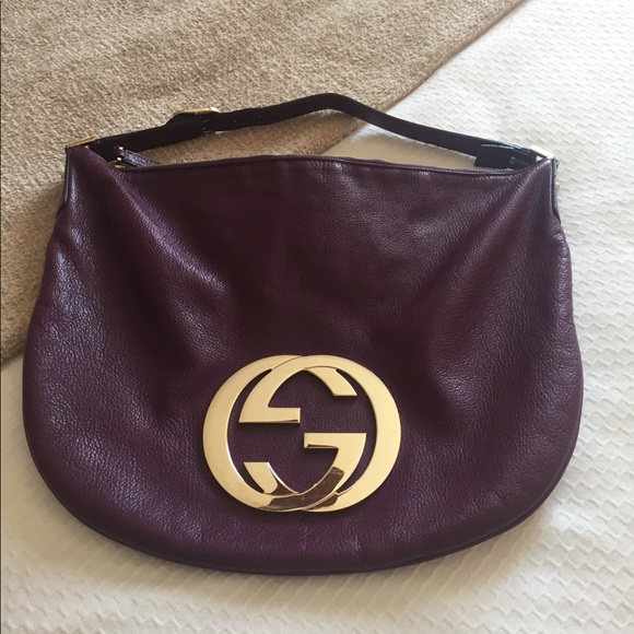 Gucci Purple Shoulder Bag with Gold Logo - Picture 6 of 8